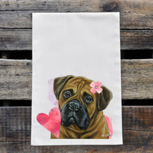 Load image into Gallery viewer, Dog Valentine&#39;s Day Towel &#39;Bull Mastiff&#39;, Valentine&#39;s Day Decor
