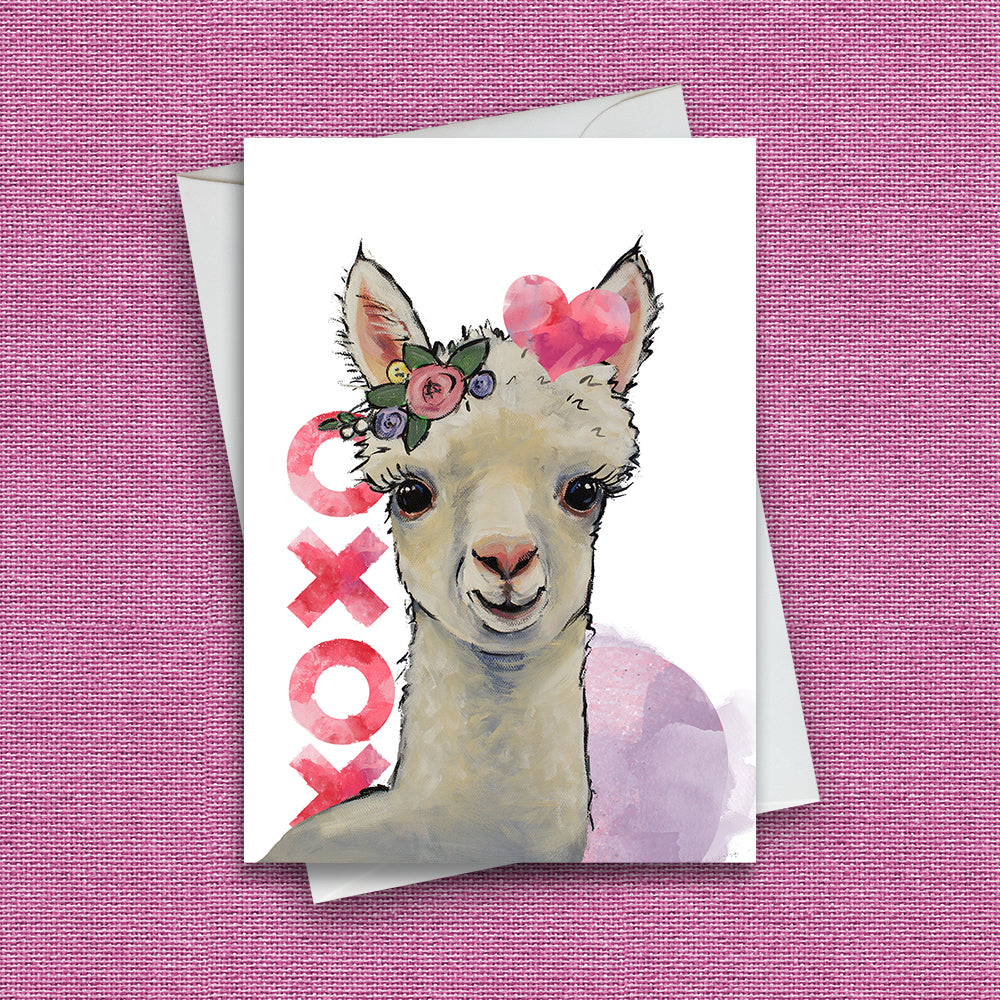 Valentine's Day Card 'Sophie', Alpaca Valentine's Day Card