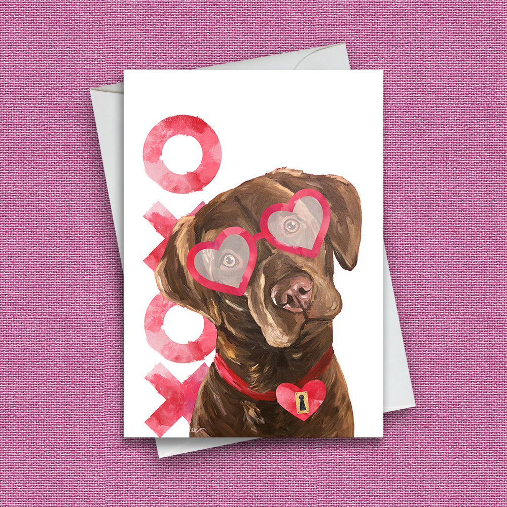 Valentine's Day Card 'Chocolate Lab', Dog Valentine's Day Card
