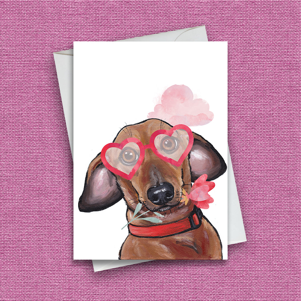 Valentine's Day Card 'Dachshund', Dog Valentine's Day Card