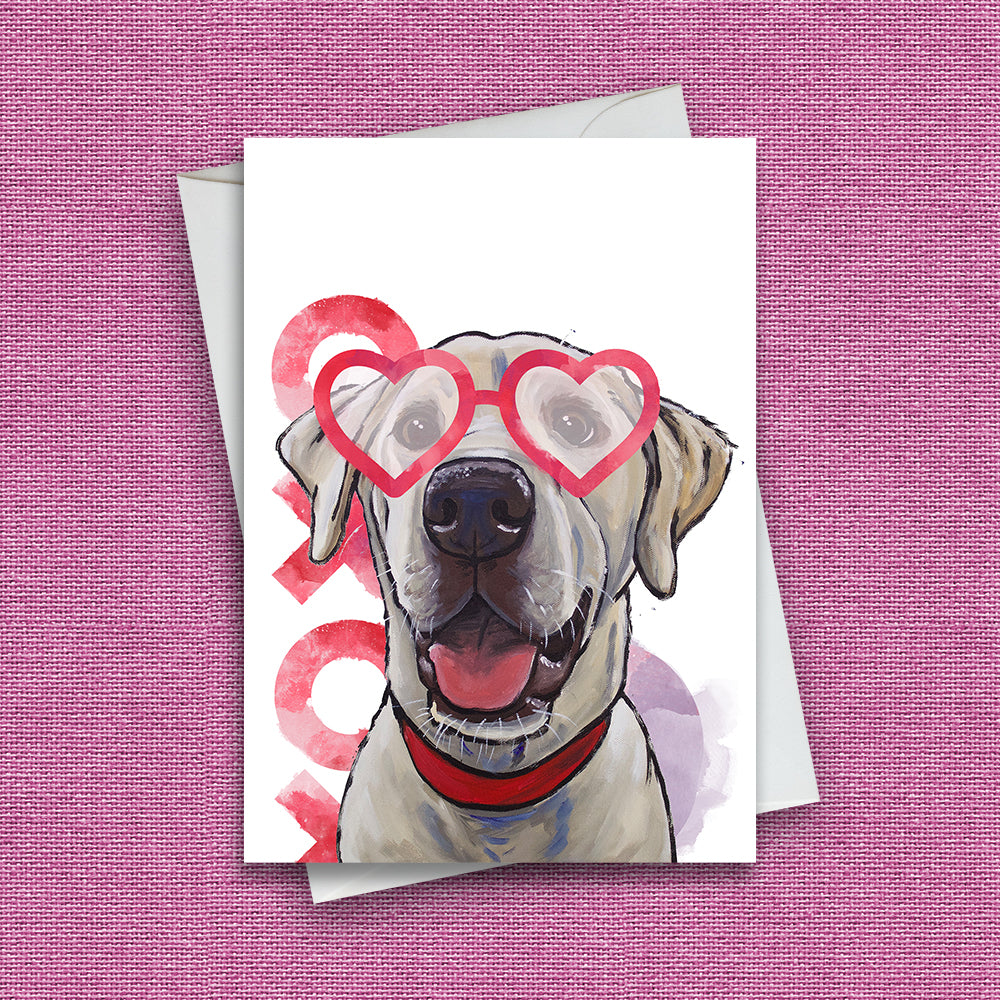 Valentine's Day Card 'Yellow Lab', Dog Valentine's Day Card