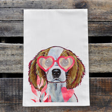 Load image into Gallery viewer, Dog Valentine&#39;s Day Towel &#39;King Charles Spaniel&#39;, Valentine&#39;s Day Decor
