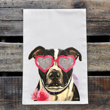 Load image into Gallery viewer, Dog Valentine&#39;s Day Towel &#39;Pitt Bull&#39;, Valentine&#39;s Day Decor
