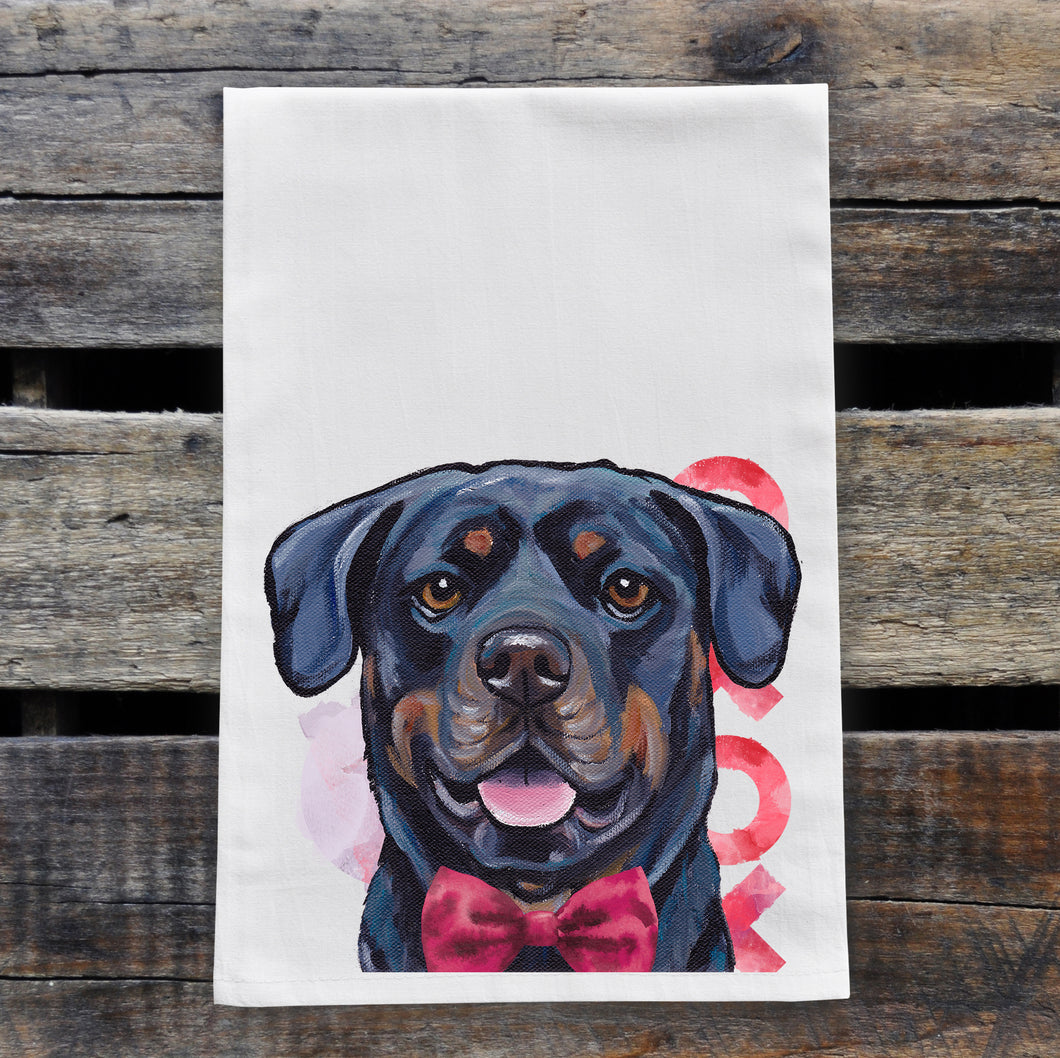 Dog Valentine's Day Towel 'Rottweiler', Valentine's Day Decor