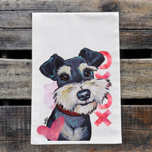 Load image into Gallery viewer, Dog Valentine&#39;s Day Towel &#39;Schnauzer&#39;, Valentine&#39;s Day Decor
