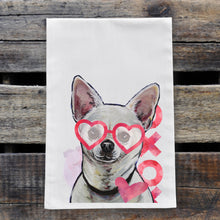 Load image into Gallery viewer, Dog Valentine&#39;s Day Towel &#39;Chihuahua&#39;, Valentine&#39;s Day Decor
