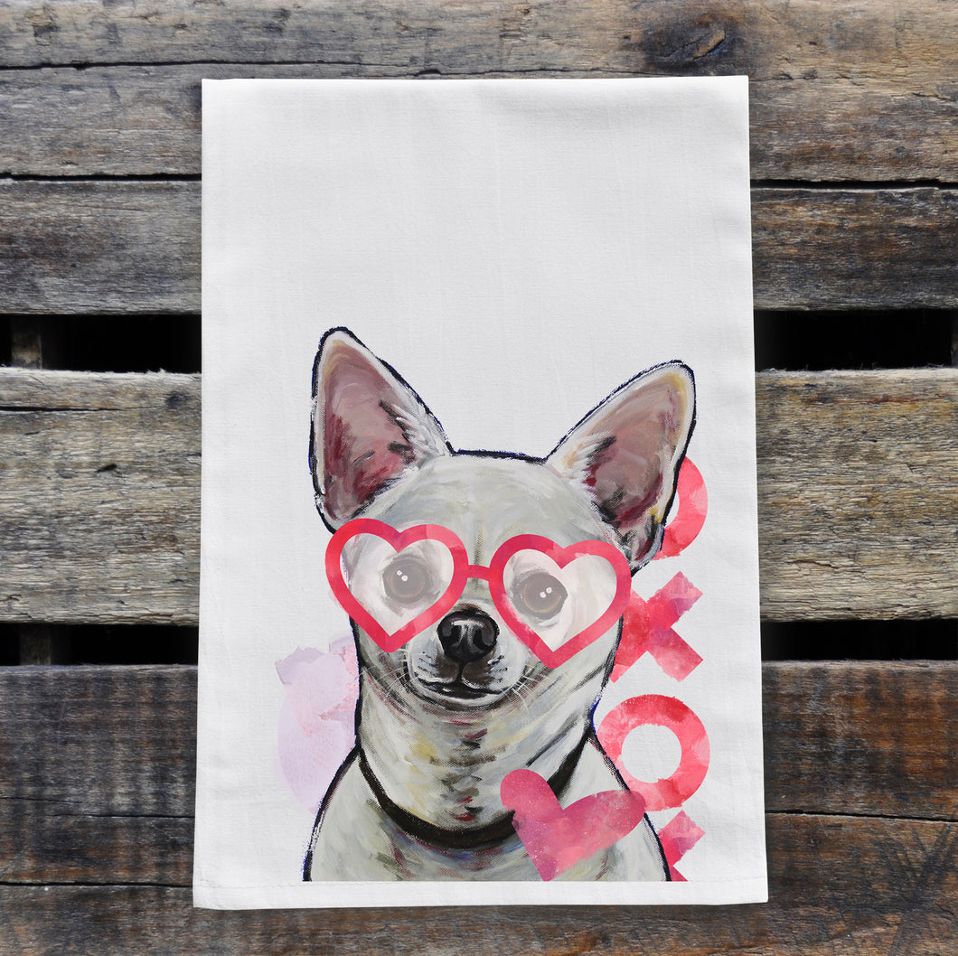 Dog Valentine's Day Towel 'Chihuahua', Valentine's Day Decor