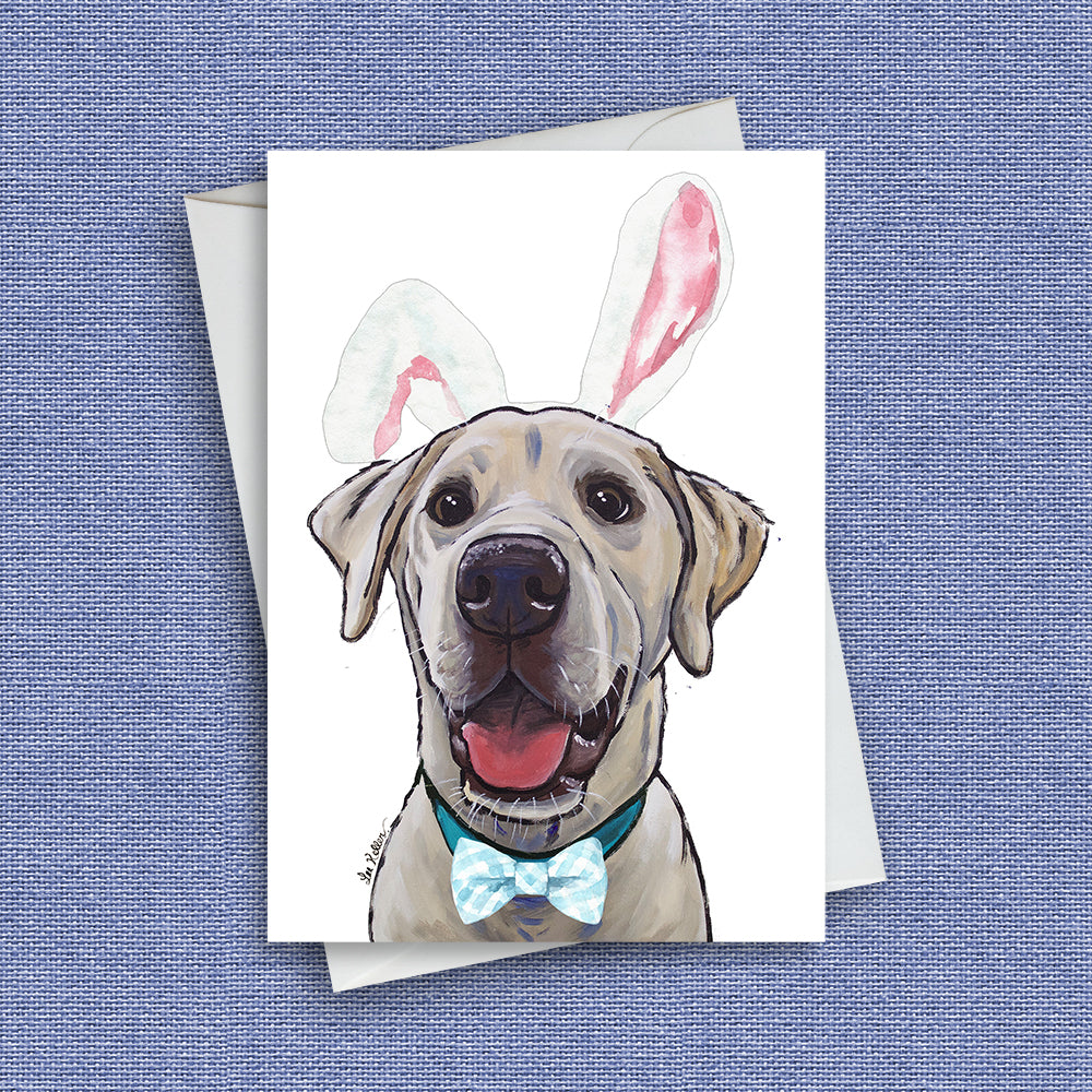 Easter Dog Greeting Card 'Yellow Lab', Cute Dog Greeting Card