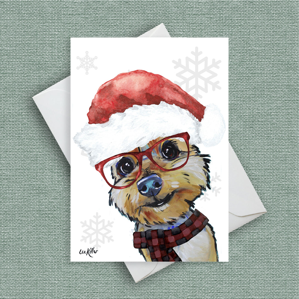 Christmas Card 'Yorkie', Dog Christmas Card