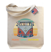 Load image into Gallery viewer, Alpaca Tote Bag, Peace Love Alpacas Gift,  Funny Alpaca Gifts
