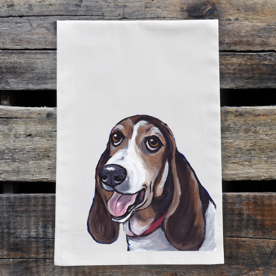 Basset Hound Towel, Dog Towel, Farmhouse Kitchen Decor
