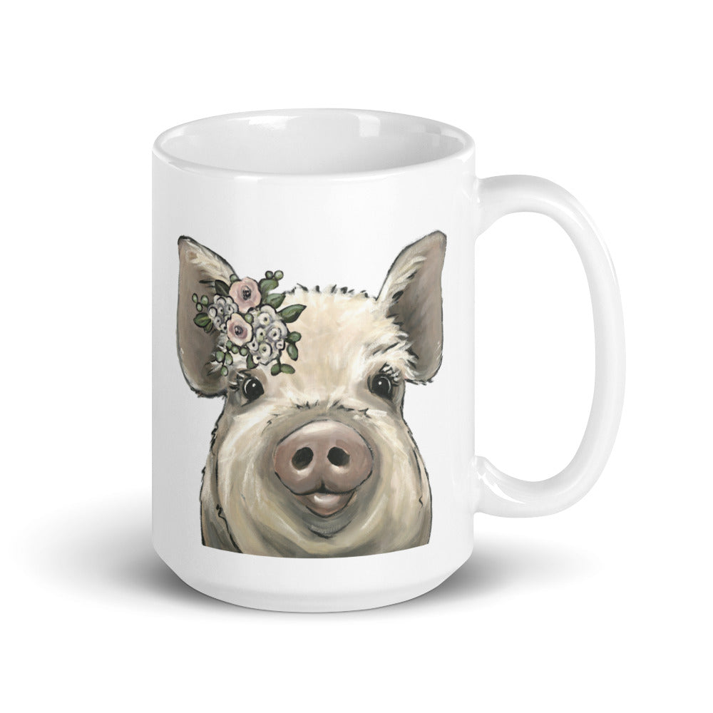 Pig Mug, 'Boho Lilly' Coffee Mug, 15oz Pig Mug