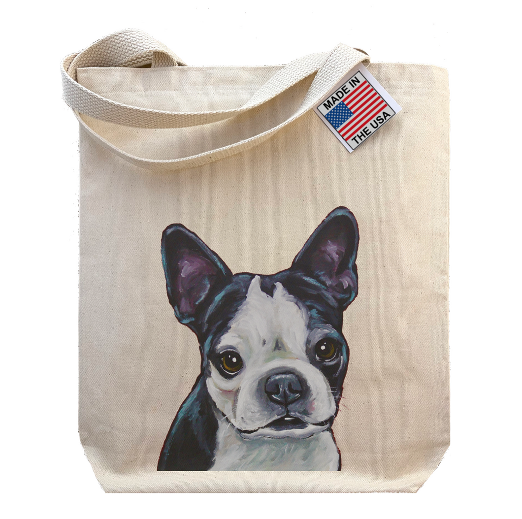 Boston Terrier Tote Bag, Dog Tote Bag
