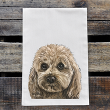 Load image into Gallery viewer, Cavapoo Towel, Dog Towel, Farmhouse Kitchen Decor
