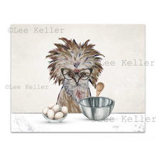 Load image into Gallery viewer, Chicken Kitchen Art, Chicken with Baking Supplies, Chicken Art Print
