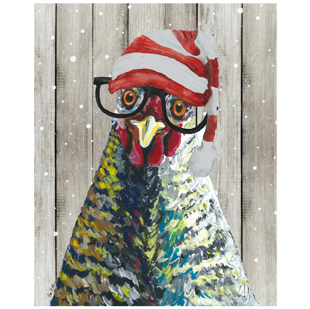 Chicken Christmas Art Print, 'Williaminia'