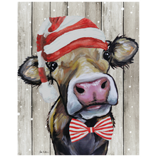 Load image into Gallery viewer, Cow Christmas Art Print, &#39;Hazel&#39;

