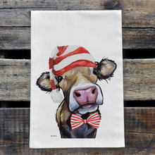 Load image into Gallery viewer, Cow Christmas Towel, &#39;Hazel&#39;

