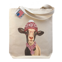 Load image into Gallery viewer, Goat Christmas Tote Bag, &#39;Luna&#39;
