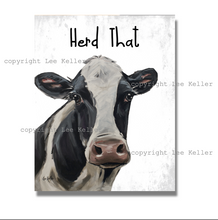 Load image into Gallery viewer, Cow Bathroom Art, &#39;Herd That&#39; Cow Art Print, Funny Cow Bathroom Decor
