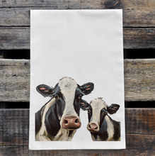 Load image into Gallery viewer, Cow Towel &#39;Mom &amp; Baby&#39;, Farmhouse Kitchen Decor
