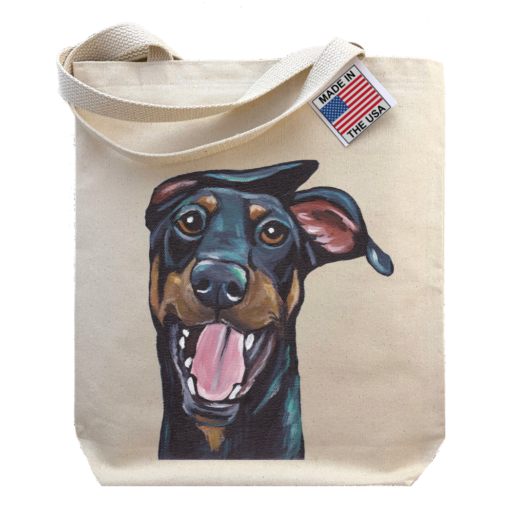 Doberman Tote Bag, Dog Tote Bag