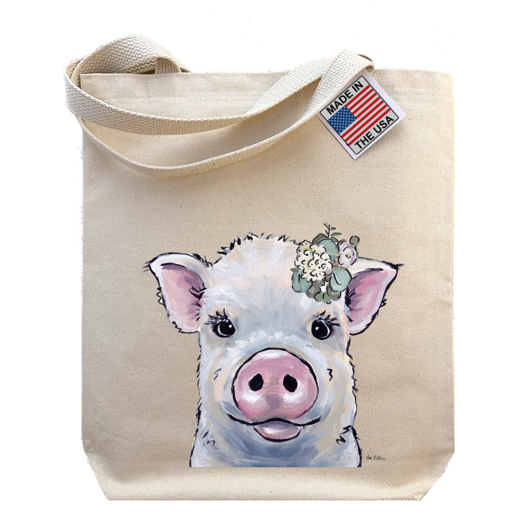 Pig Tote Bag, Farmhouse Neutral