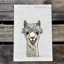 Load image into Gallery viewer, Alpaca Towel &#39;EllieMae&#39;, Farmhouse Neutral Tea Towel
