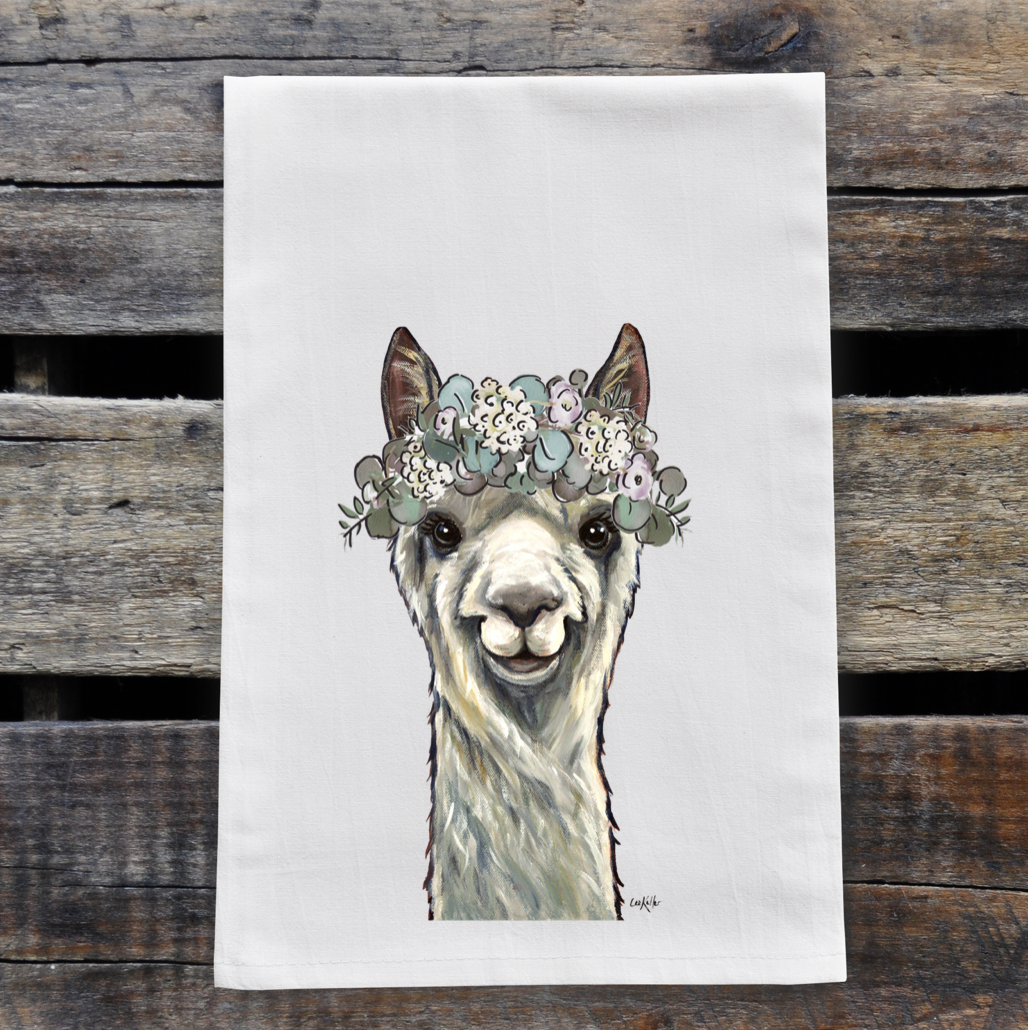 Alpaca Towel 'EllieMae', Farmhouse Neutral Tea Towel
