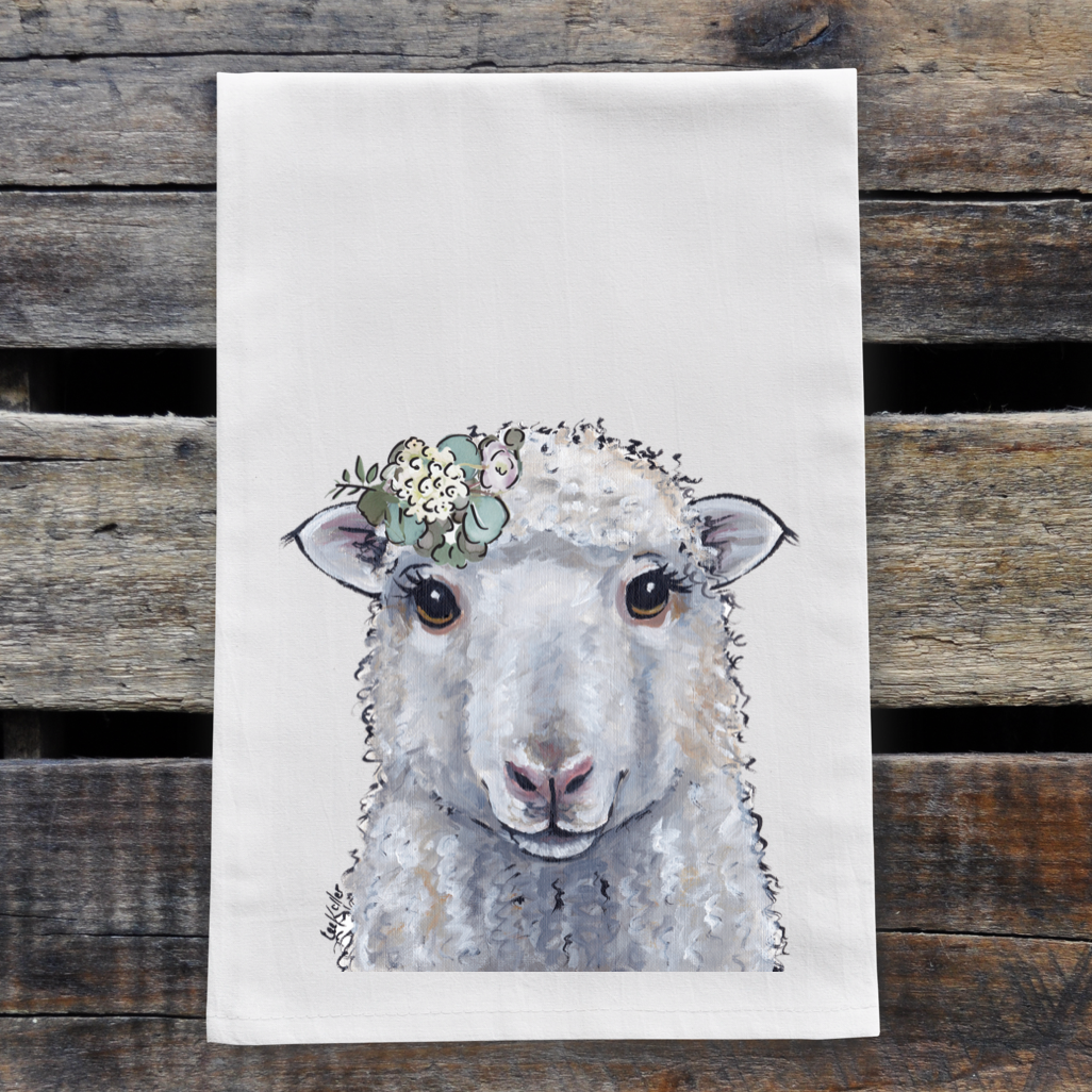 Sheep Towel 'Stella', Farmhouse Neutral Kitchen Decor