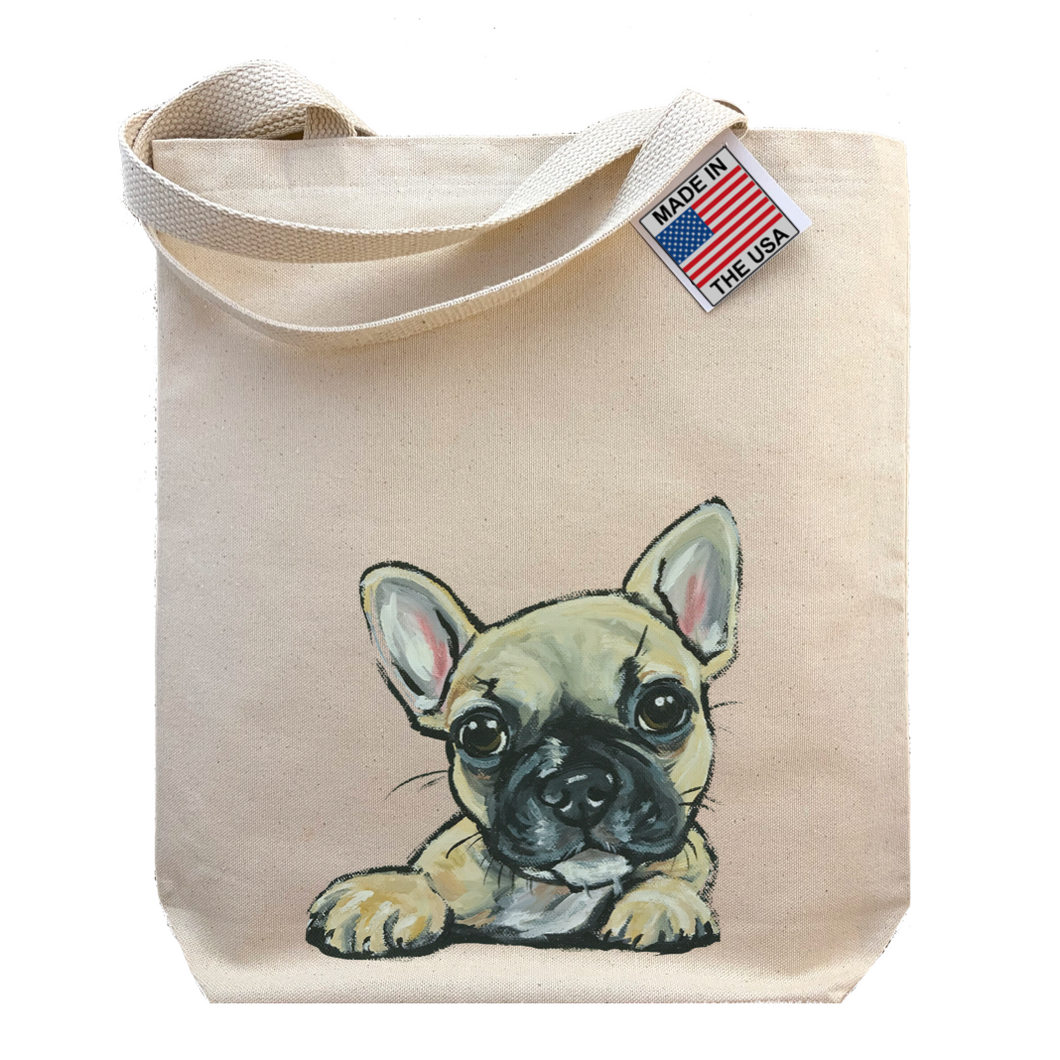 Frenchie Tote Bag, Dog Tote Bag
