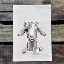 Load image into Gallery viewer, Goat Coffee Towel &#39;Shyla&#39;, Goat Kitchen Decor
