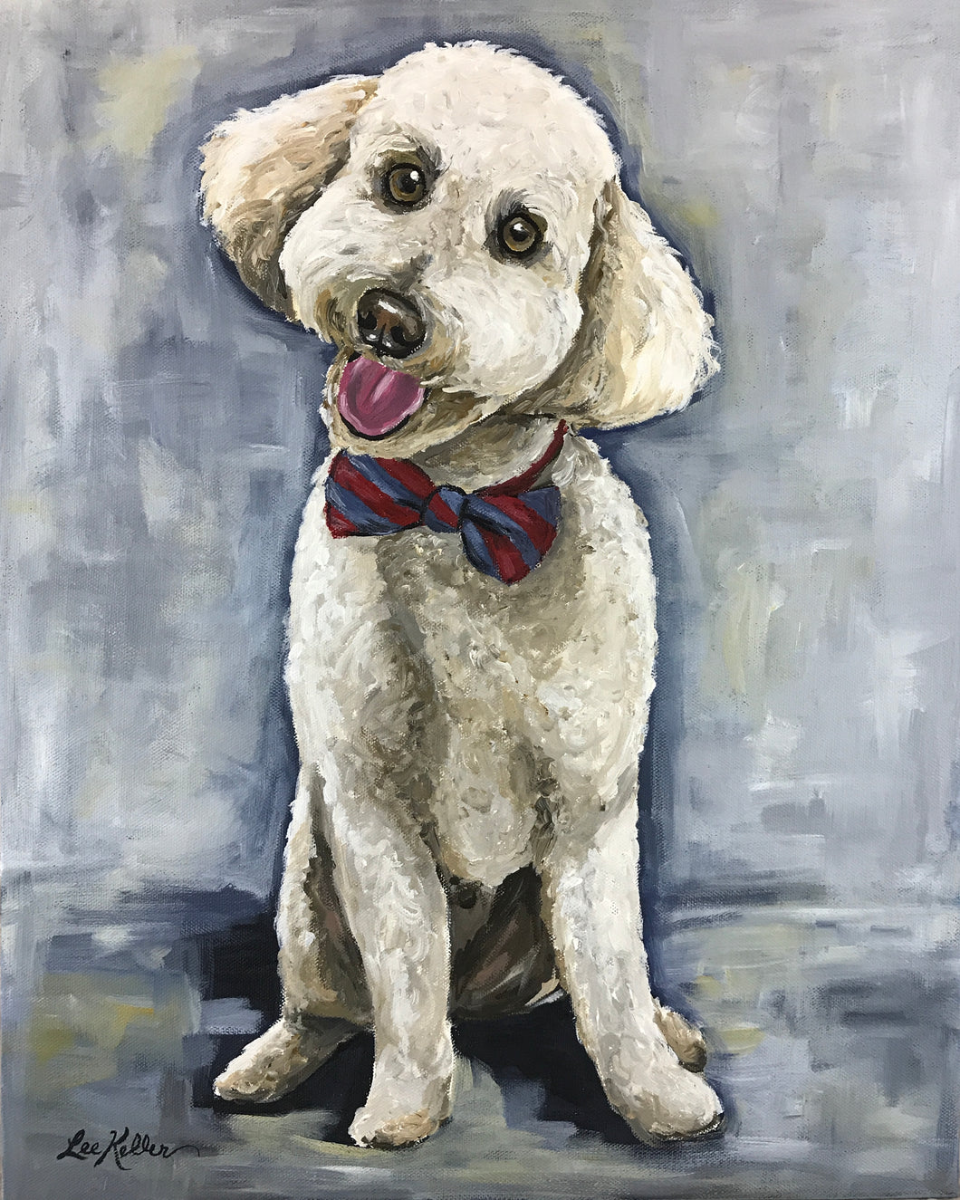 Dog Art Print, Goldendoodle with Bowtie Fine Art Print