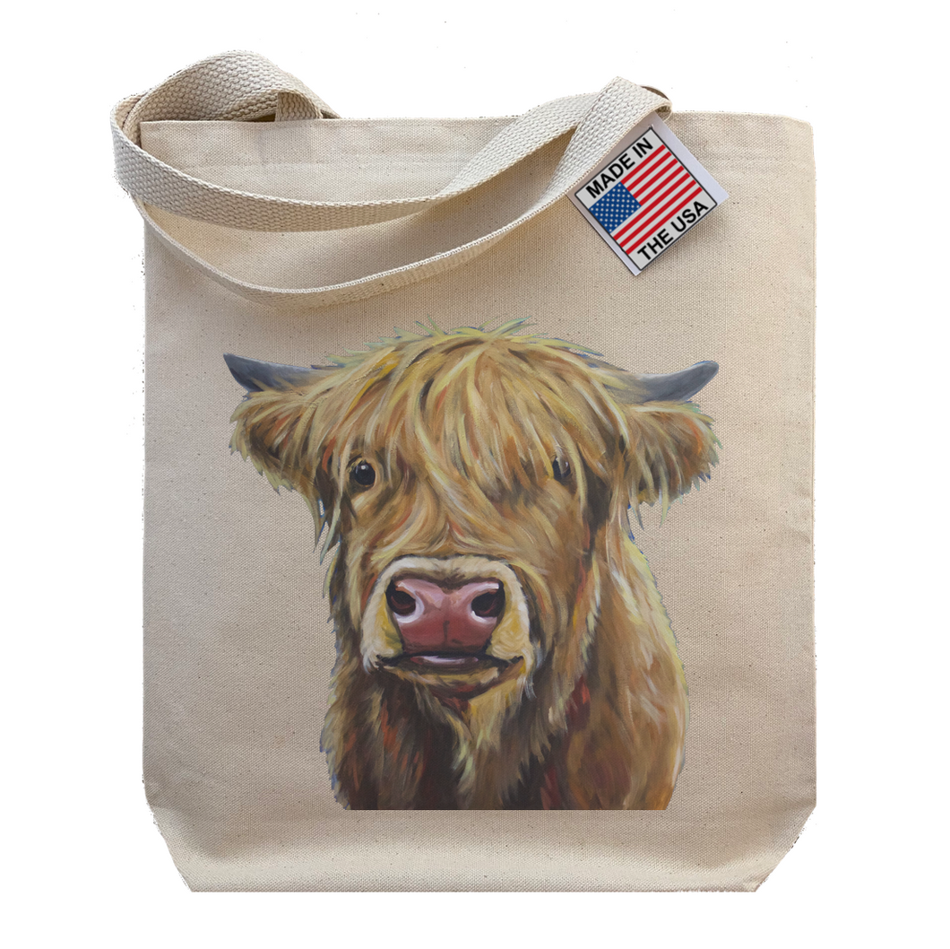 Cow Tote Bag, Scottish Highland Cow Tote