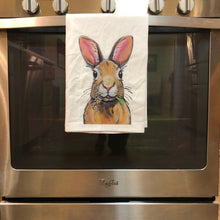 Load image into Gallery viewer, Easter Towel, Rabbit Towel, Spring Kitchen Decor

