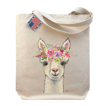 Load image into Gallery viewer, Spring Alpaca Tote Bag, &#39;Sophie&#39; Alpaca Spring Flower Tote

