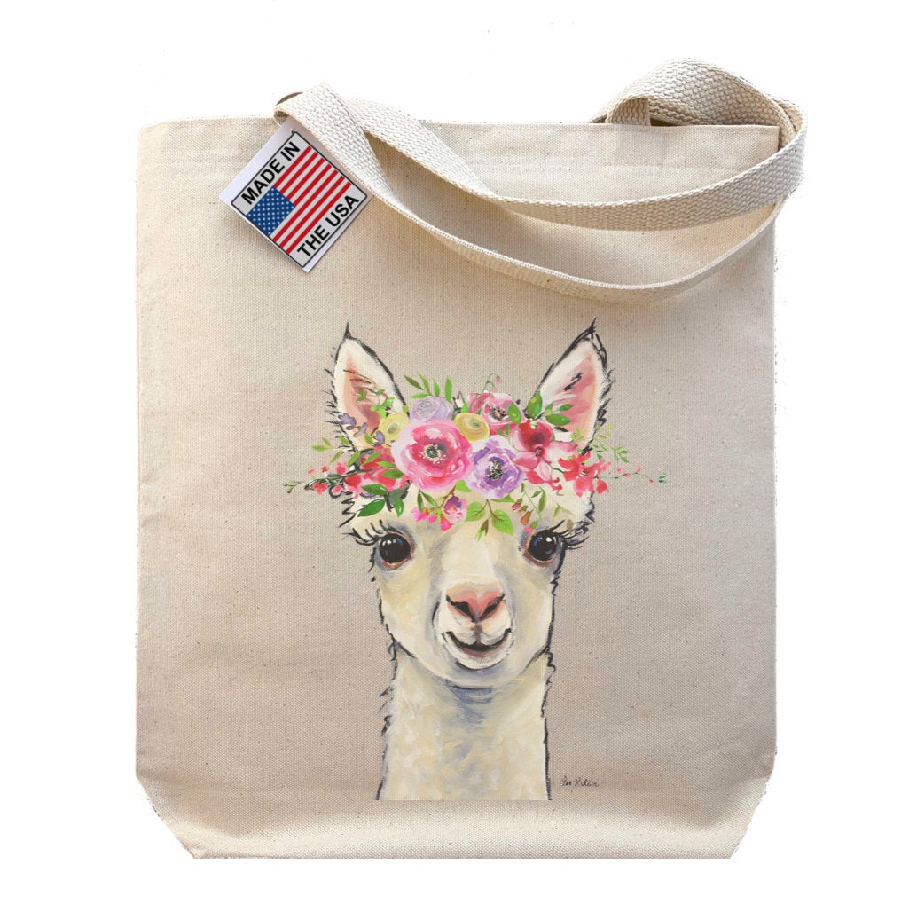 Spring Alpaca Tote Bag, 'Sophie' Alpaca Spring Flower Tote