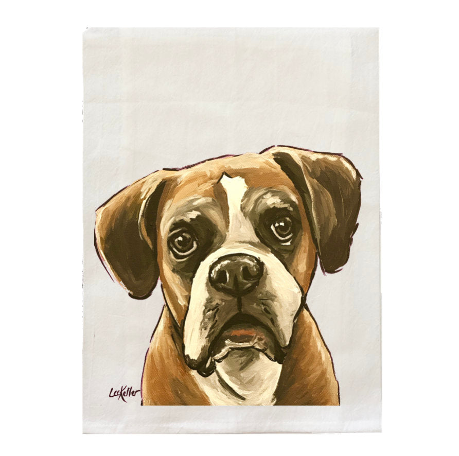 Boxer Towel, Dog Towel, Farmhouse Kitchen Decor