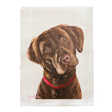 Load image into Gallery viewer, Chocolate Lab Towel, Dog Towel, Farmhouse Kitchen Decor
