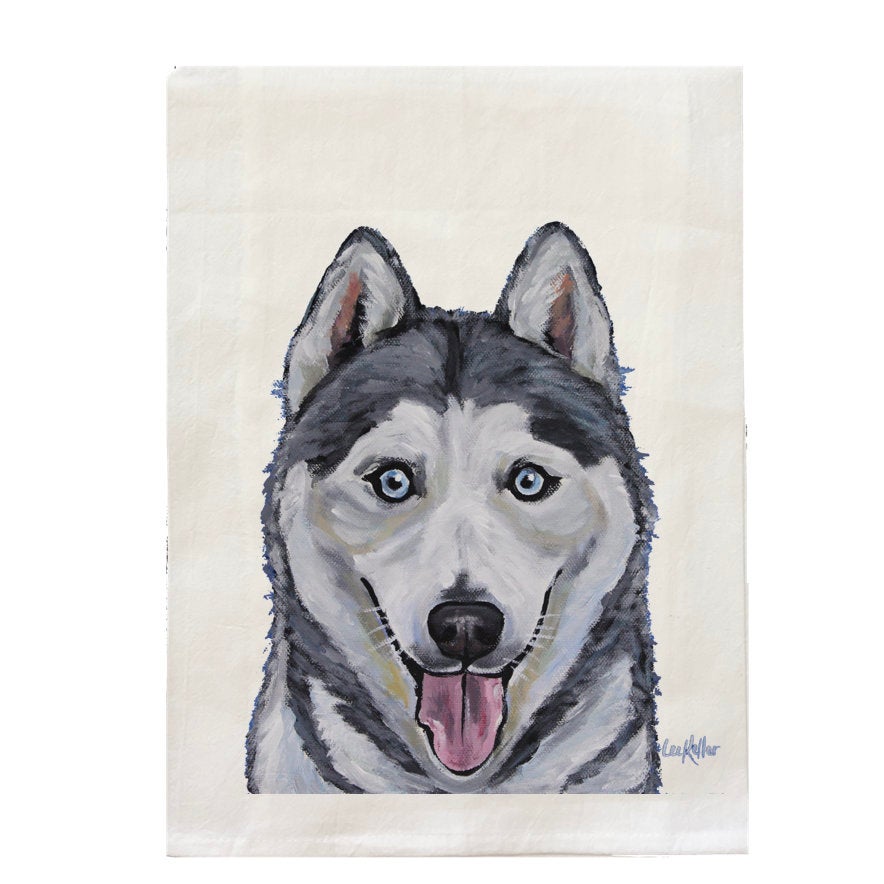 Husky Towel, Dog Towel, Farmhouse Kitchen Decor