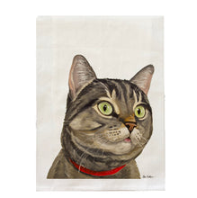 Load image into Gallery viewer, Grey Tabby Cat Towel, Farmhouse Kitchen Decor
