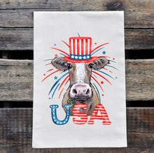 Load image into Gallery viewer, Cow Towel &#39;Maizy&#39;, Fourth of July Decor
