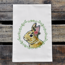 Load image into Gallery viewer, Rabbit Towel, Bunny Easter Towel, Spring Kitchen Decor
