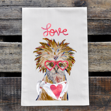 Load image into Gallery viewer, Chicken Valentine&#39;s Day Towel, &#39;Lola&#39;
