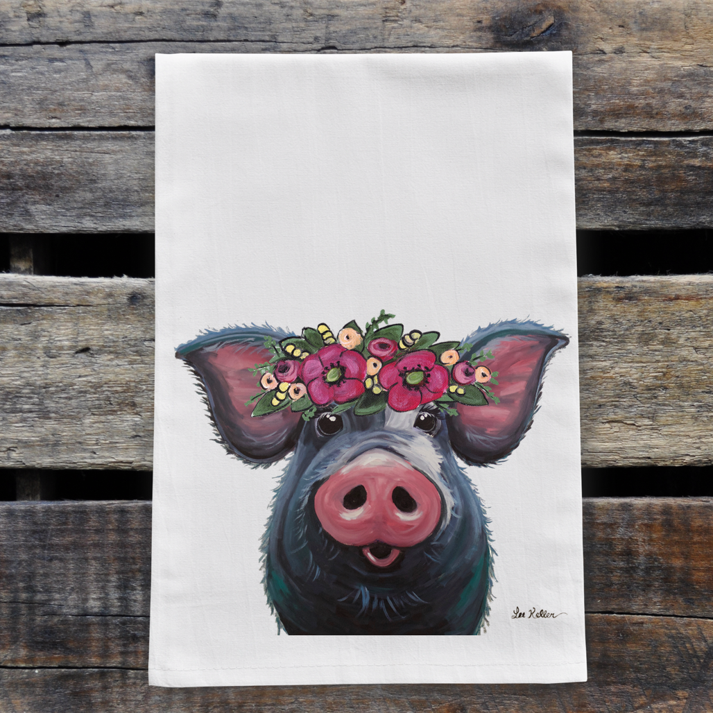 Pig Towel 'Lulu', Farmhouse Kitchen Decor