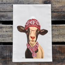 Load image into Gallery viewer, Goat Christmas Towel, &#39;Luna&#39;
