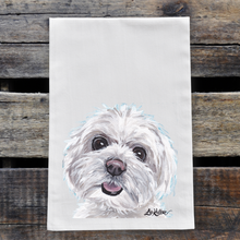 Load image into Gallery viewer, Maltese Towel, Dog Towel, Farmhouse Kitchen Decor
