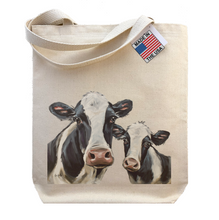 Load image into Gallery viewer, Cow Tote Bag, &#39;Mom &amp; Baby&#39; Cow Tote Bag
