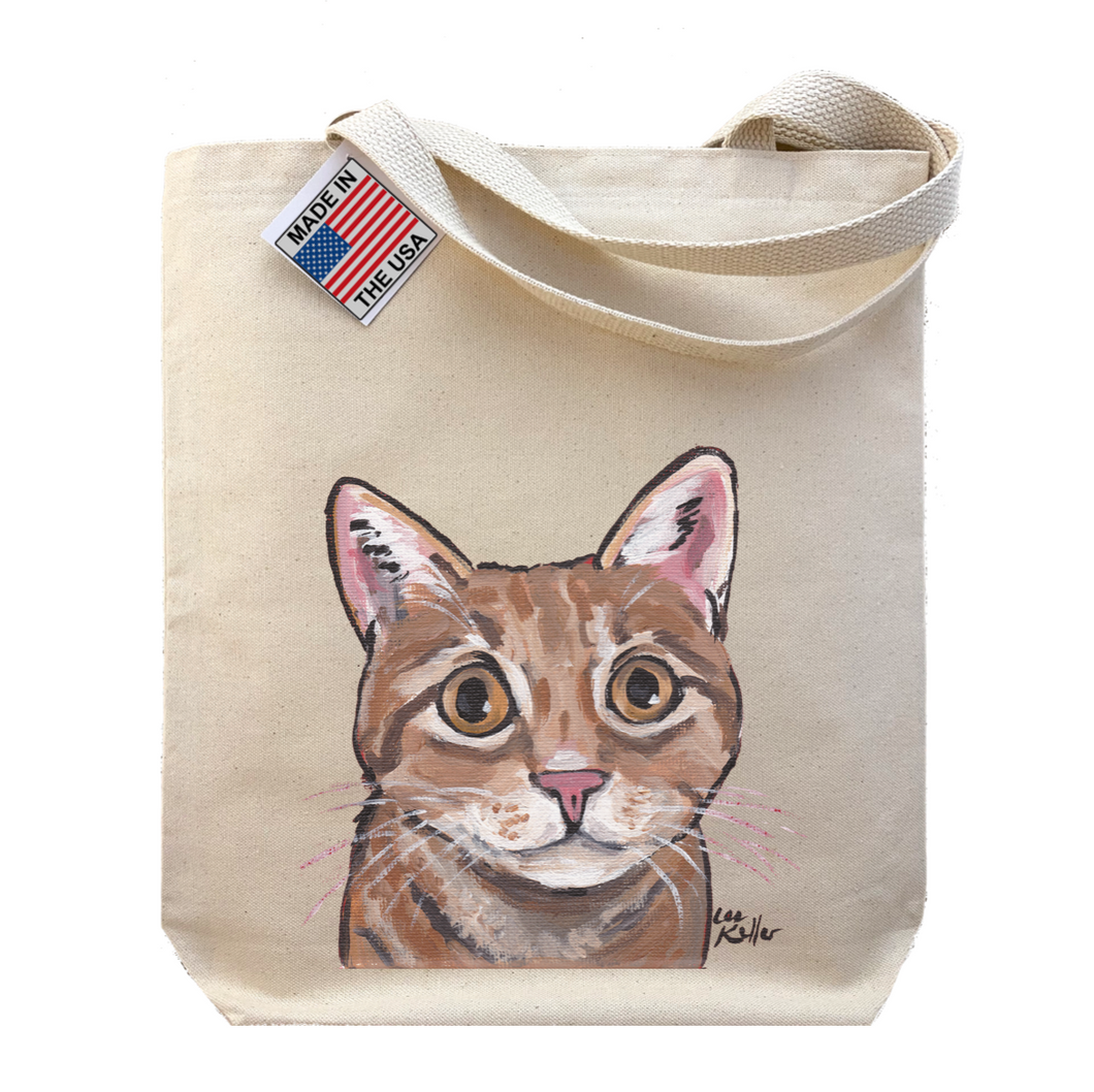 Orange Tabby Cat Tote Bag, Cat Tote Bag