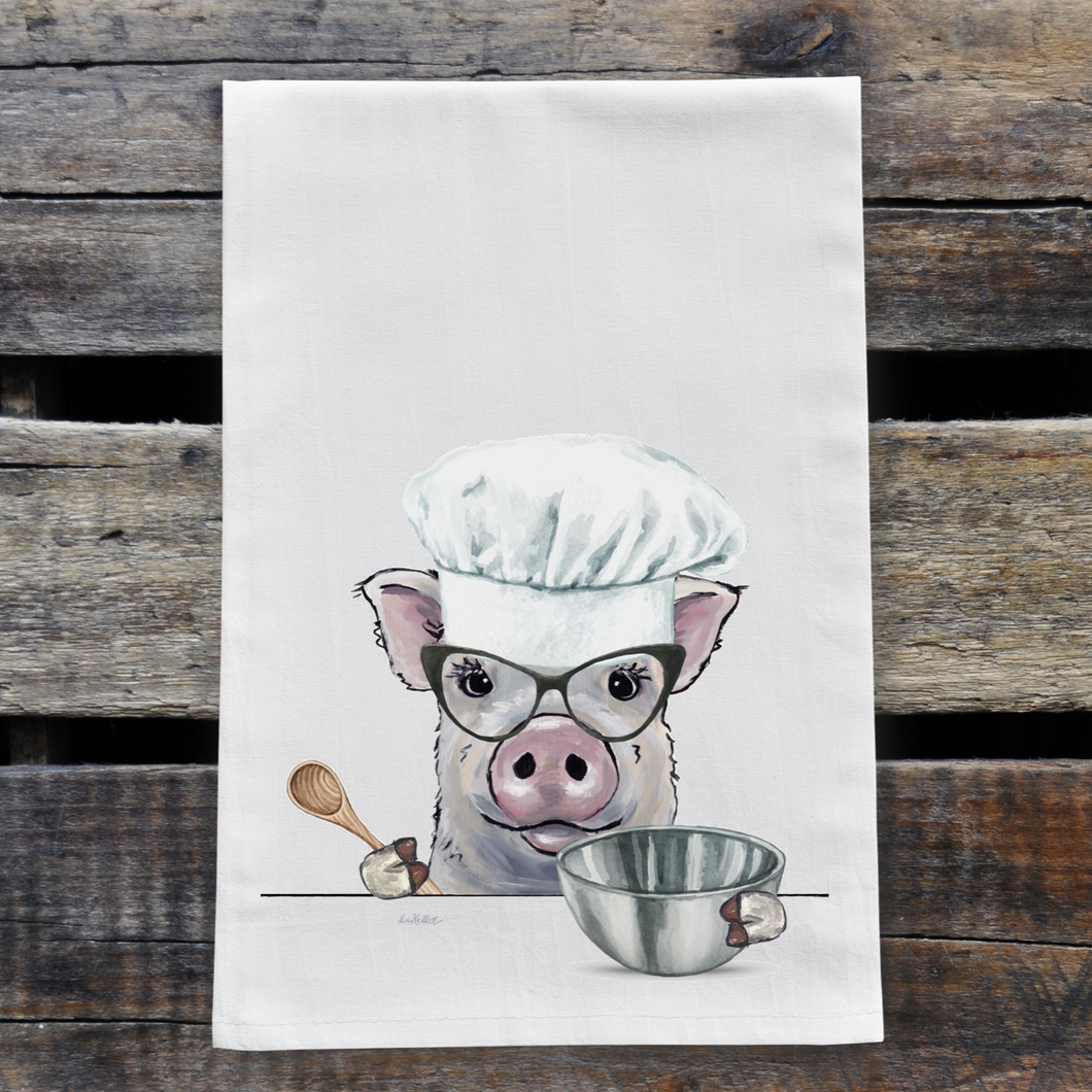 Pig Baking Towel 'Delbert', Pig Kitchen Decor